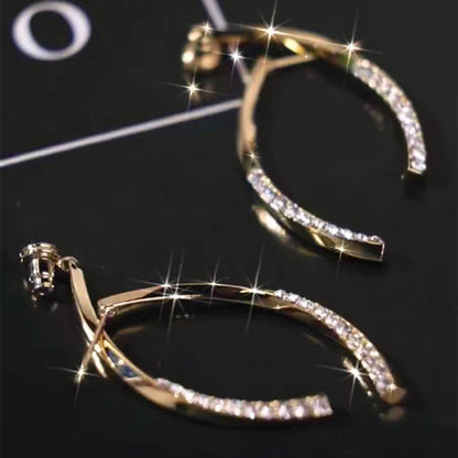 14K vergoldetes Kreuz Elegante Ohrringe