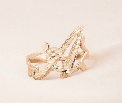 14k Gold Initiale Ring für Frauen